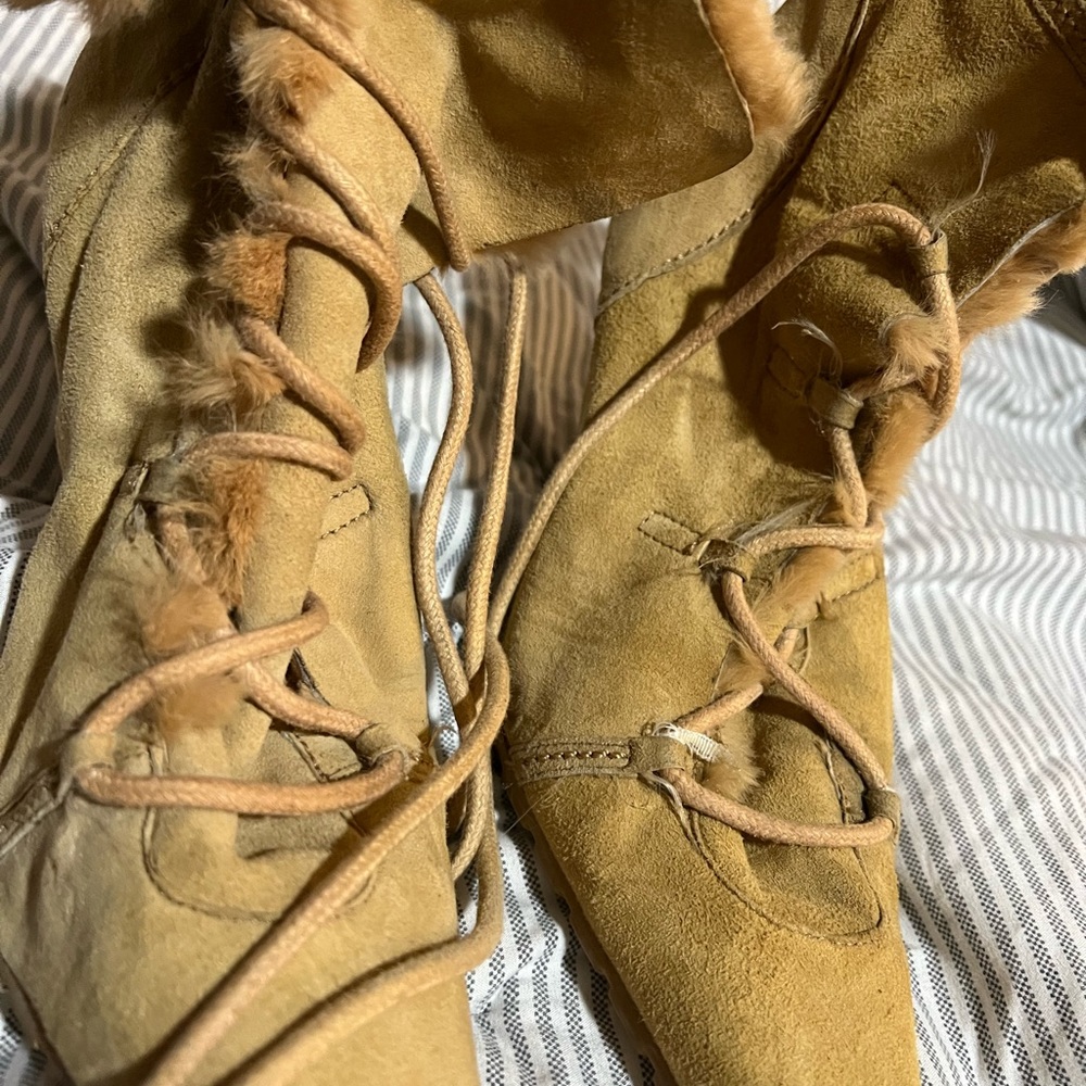 Fur heel boots